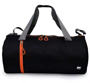 Sac polochon de voyage en nylon noir avec fermeture à glissière à motif de lettre à la mode pour une utilisation en salle de sport - Product Image 2