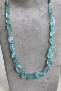 Perles de pierre naturelle Aquamarine brute pour la fabrication de bijoux fins - Product Image 3