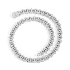 VVS Moissanite Hip Hop Cuban Link <b>Chain</b> Round Cut Diamond 14mm <b>Ice</b> <b>Out</b> Jewelry for Men's 925 Sterling Silver - Product Image 5