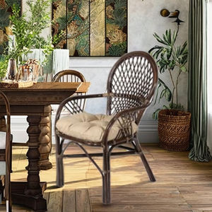 Sillón de Comedor VIZIER de Ratán - Diseño Moderno para el Hogar, Oficina y Comedor, Muebles Hechos en Indonesia - Product Image 2