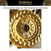 Plateaux à charbon et cendriers de luxe Farida égyptiens de haute qualité, accessoires pour chicha, finition miroir, plaqué or martelé