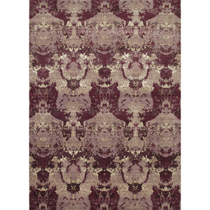 Alfombra de Lana y Seda de Bambú Anudada a Mano en Rosa y Morado de Kavi, Diseño de Teoría del Caos, Patrón Abstracto, Alfombra para Sala de Estar o Pasillo, Esk-405 - Product Image 4