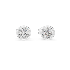 Boucles d'oreilles clous en diamant de laboratoire 1 carat pour femme, clarté VVS-VS, or 18 carats, 14 carats, 10 carats et argent 925, or rose, or jaune, or blanc - Product Image 1