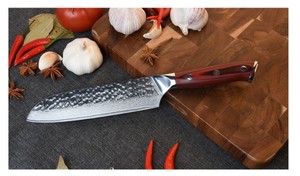 มีดเชฟดามัสกัสแบบมืออาชีพด้ามสีแดงใบมีดคม - Product Image 5