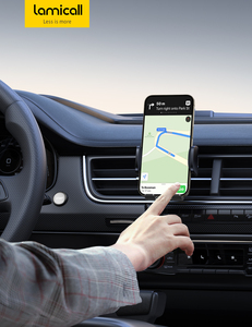 Support de téléphone pour <span class=keywords><strong>voiture</strong></span> Lamicall CV09 anti-vibration, structure triangulaire, support à gravité, verrouillage automatique, berceau stable, mains libres pour véhicule - Product Image 2
