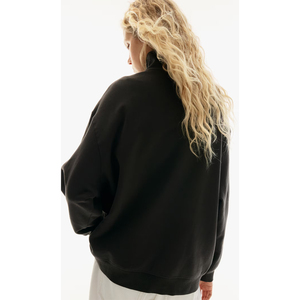 Sweat-shirt à demi-zip épais surdimensionné pour femme, taille plus, logo personnalisé, sweat-shirt de sport d'hiver, séchage rapide, course à pied en plein air, haut décontracté - Product Image 3