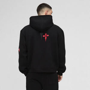 Sudadera con capucha para hombre Pantalones de chándal Jogger Set & Cargo Pant Chándal de gran tamaño Boxy Cross Bordado Impreso Zip Through Hooded Chándal - Product Image 4