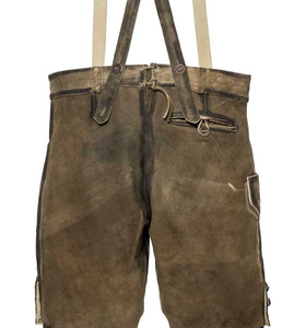 2025 nueva moda Lederhosen pantalones cortos de cuero bávaro marrón hombres cabra gamuza pantalones cortos de cuero occidental - Product Image 2