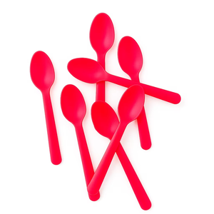 Cuchara de Papel Desechable Ecológica y Biodegradable de 155 mm, Color Rojo, Resistente al Calor, para Cafeterías, Comida para Llevar y Puestos de Comida - Product Image 1