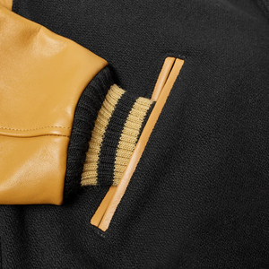 Manteau en cuir pour hommes, col de Baseball, broderie, Bomber, lettre, Logo personnalisé, vente en gros, Oem - Product Image 6