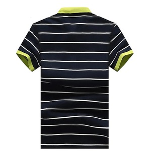 Camiseta Deportiva de Golf Clásica para Hombre, de Algodón/Poliéster, Tejida, Informal, Transpirable, de Secado Rápido, con Rayas y Dobladillo Ventilado - Product Image 5