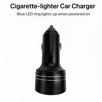 Araç Şarj Cihazı Hızlı Şarj PD100W USB-C QC18 USB-A Buck-boost Dönüştürücü Soket Mavi LED'li Araç Şarj Adaptörü