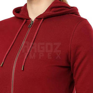 Sudadera con Capucha y Cremallera 100% Algodón Duradera para Mujer, Transpirable, Estilo Casual, Tallas Grandes, Invierno, con Logotipo Frontal, Oferta Online - Product Image 5