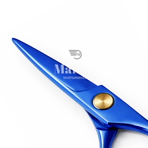 Tijeras de Corte de Pelo Profesionales Azules de Lujo MANAN INSTRUMENTS, Tijeras de Barbero de Acero Inoxidable 4Cr13 con Hoja Afilada - Product Image 2