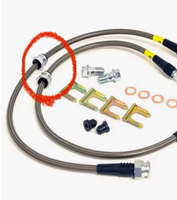 Tuyau de frein hydraulique tressé en acier inoxydable anti-corrosion, support de ligne de frein en métal avec joint banjo incurvé, rondelle en cuivre