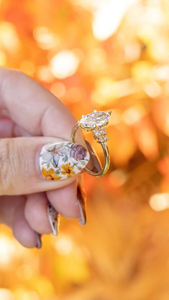 แหวนหมั้นเพชรมอยส์ซาไนท์ตัด2TCW แหวนหมั้นชุดเครื่องประดับมาร์คีส์แหวนหมั้นของขวัญวันครบรอบของขวัญสำหรับผู้หญิง - Product Image 5