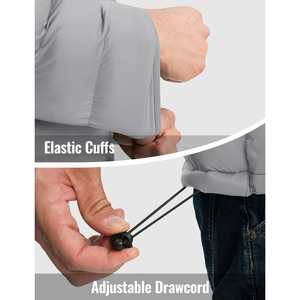 Vestes matelassées pour hommes personnalisables Respirantes Capuche Fermeture éclair Broderie Décoration Teinture unie Toutes les couleurs Veste pour hommes - Product Image 2