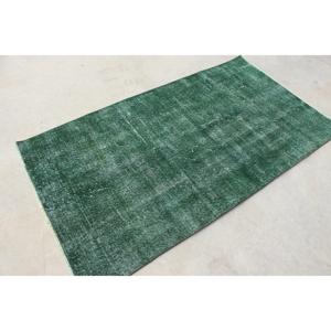 พรมวินเทจสไตล์ตุรกี ขนาด 3.6x6.5 ฟุต พรมตกแต่งลายกราฟิกสีเขียวขาว ทำจากขนสัตว์ - Product Image 3