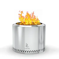 Zahid Exports Brasero de jardin sans fumée à bois, pour barbecue et divertissement extérieur, avec structure pliable, cendrier propre et en acier inoxydable