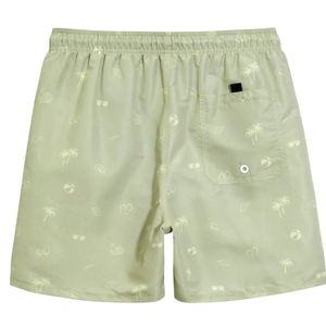 Shorts de bain imprimés pour hommes, respirants, séchage rapide, logo avant, taille élastique avec cordon de serrage, décontractés, pour l'été, avec poche arrière - Product Image 4