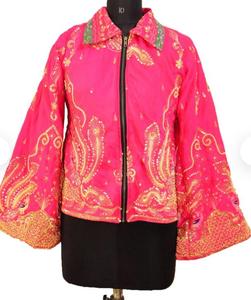 เสื้อแจ็กเก็ตสไตล์ Boho Banjara สำหรับผู้หญิงประดับด้วยลูกปัดและกระดุมแบบวินเทจเป็นมิตรต่อสิ่งแวดล้อม - Product Image 1