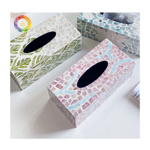 Caja de pañuelos de madera con incrustaciones de nácar hecha a mano, cubierta de lujo para caja de pañuelos, decoración para el hogar, regalo al por mayor - Product Image 1