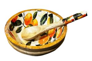 Citrus Grove <b>Bowl</b> <b>Mango</b> <b>Wood</b> Handmade Decorative Wooden Salad <b>Bowls</b> with Serving Utensils <b>Wood</b> Dinning Accessory - Product Image 6