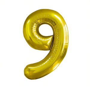 Palloncini Numero Party Love Oro N9 45cm Confezione da 12 pezzi - Product Image 2