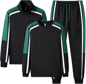 ... ชุดวอร์มสองชิ้นสำหรับผู้ชายชุดกีฬาพร้อมแจ็กเก็ตและกางเกงแขนยาวเหมาะสำหรับใส่วิ่งและออกกำลังกายทุกวัน - Product Image 5