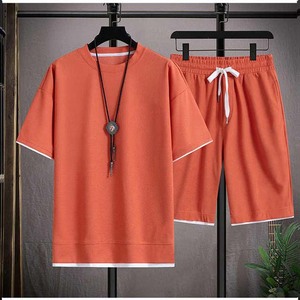 Haute qualité imprime hommes ensemble Streetwear survêtement décontracté hommes à manches courtes T-Shirt Shorts 2 pièces ensembles survêtement ensembles - Product Image 3