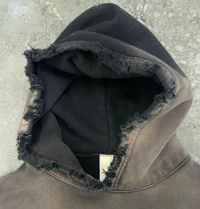 Sudadera con capucha lavada con ácido de algodón 100% de alta calidad, serie High Street, suéter viejo, Sudadera con capucha Vintage lavada con piedra, servicio OEM - Product Image 3