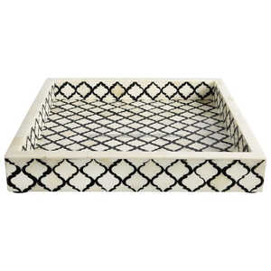 ถาดเสิร์ฟทรงกลมดีไซน์เฉพาะตัว งานฝีมือฝังกระดูก ดีไซน์ทันสมัย หรูหรา สำหรับร้านอาหาร งานแต่งงาน ผู้ส่งออกจากอินเดีย - Product Image 6