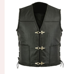 <b>Men</b> Casual <b>Vests</b> Genuine Leather Made in <b>Black</b> Color Pocket Style Classic Style Top Good for Winter Leather <b>Vest</b> For <b>Men's</b> - Product Image 3