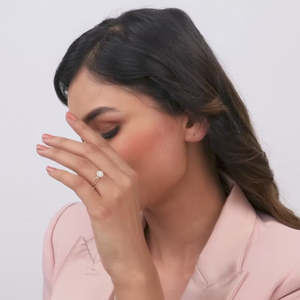 GIVA Heer Collection 14K Real Gold Sparkling Love Anillo de diamantes Diseño geométrico romántico con certificado IGI Chapado en rodio - Product Image 2