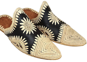 Zapatos de rafia marroquí, zapatillas de rafia, zapatillas de rafia tradicionales, babuches de rafia, hechos a mano - Product Image 3