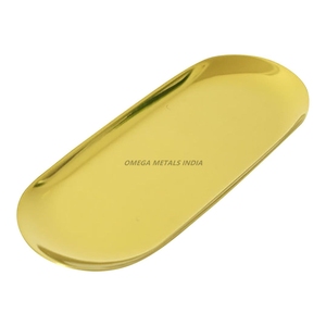 Bandeja de servicio de oro redonda única con diseño elegante y acabado pulido, ideal para la decoración elegante del hogar y las necesidades de entretenimiento - Product Image 3