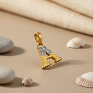 Pendentif personnalisé en or plaqué diamant, lettre a, bijoux personnalisés, cadeau, breloques et pendentifs en diamant - Product Image 2