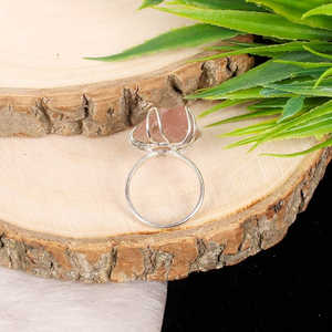 แหวนเงินสเตอร์ลิง92.5พร้อมพลอยควอตซ์ดอกกุหลาบหลวมเครื่องประดับหรูหราด้วยหินธรรมชาติที่ไม่เหมือนใคร - Product Image 3