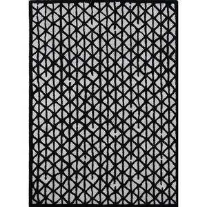 Tapis en laine et viscose tufté à la main TNQ-335, motif géométrique gris et noir, grand rectangle 10 mm pour chambre à coucher et couloir d'adolescent - Product Image 1