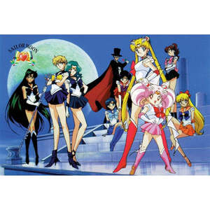 Tarjeta Postal de Sailor Moon con Elegante Diseño Floral, Hecha de Papel de Primera Calidad - Product Image 1