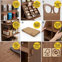 Présentoir à saucisses en bois personnalisé, mobile, pour charcuterie, supermarché, viande, snacks, présentoir de sol FSDU, boucherie