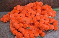 Karangan bunga Marigold buatan 4 kaki, untuk dekorasi India latar belakang untuk upacara Haldi dan dekorasi pemanasan rumah