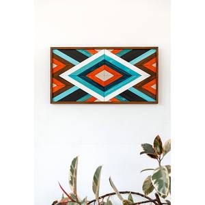 Modern Geometric Wood <b>Mosaic</b> with Classic Diamond Pattern Boho <b>Art</b> Wall Accent - Product Image 2