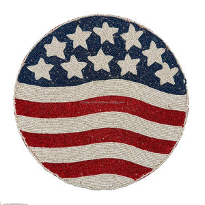 Juego de posavasos de manteles individuales redondos con cuentas hechos a mano, decoración de mesa de cocina personalizable para comedor, oficina, café y fiesta, alfombrillas para exteriores - Product Image 1