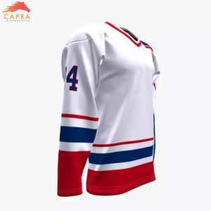 Maillot de hockey sur glace CAPRA BRAND de haute qualité pour hommes, design personnalisé 2023, imprimé par transfert thermique, prix de gros, style assorti, MOQ de 10 pièces - Product Image 6
