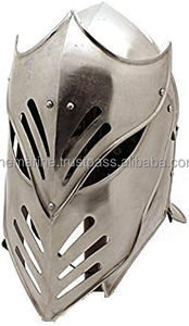 Casco de acero de calibre 18 de cara completa de caballero Medieval, modelo de logotipo de Metal personalizado, accesorios de disfraz de guerrero de Halloween impresos - Product Image 3