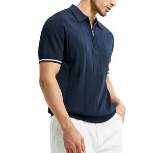 Cremallera corta original de los hombres para Polo personalizado de alta calidad 100% algodón Casual liso deportes pulóver Zip Kinted estampado alto - Product Image 6