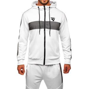 Chándal personalizado para correr, chándal de 100% poliéster, conjunto de mallas deportivas para gimnasio, chándales con capucha y cremallera completa para hombre - Product Image 4