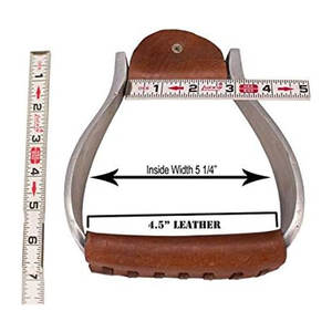 Gravé poids lourd adulte Western Bell Show étriers en aluminium Construction main large semelle stabilité rodéo trail équitation - Product Image 4