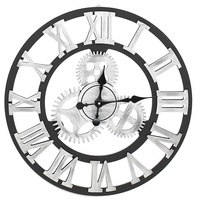 Horloge murale en métal de style indien classique, design moderne, aiguilles à quartz, adaptée à l'extérieur, idéale pour les mariages, les anniversaires, la décoration de la maison, les cadeaux et autres occasions.
